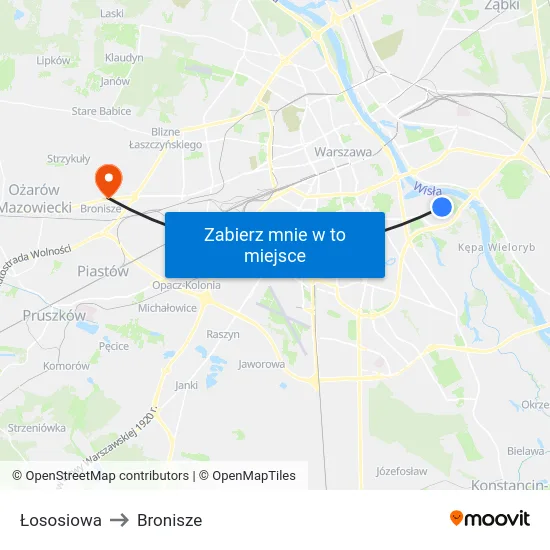 Łososiowa to Bronisze map