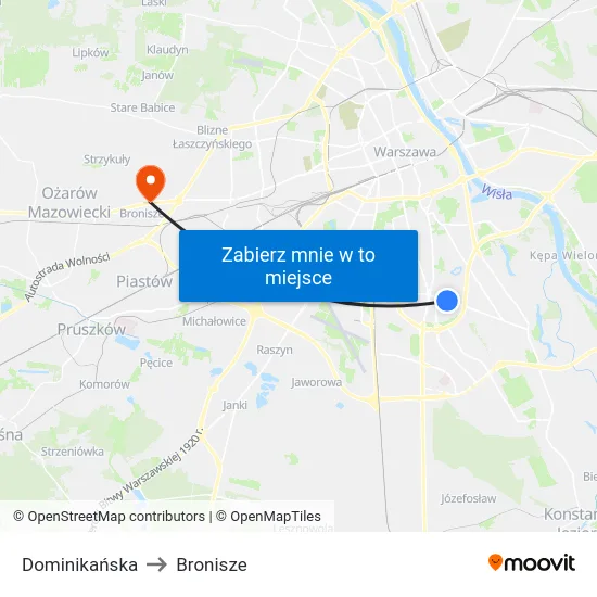 Dominikańska to Bronisze map
