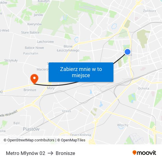 Metro Młynów 02 to Bronisze map