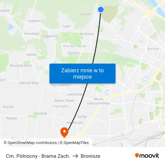 Cm. Północny - Brama Zach. to Bronisze map