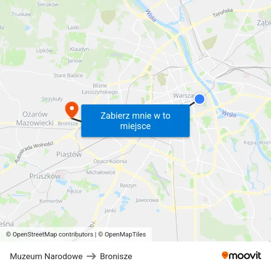 Muzeum Narodowe to Bronisze map