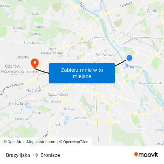 Brazylijska to Bronisze map