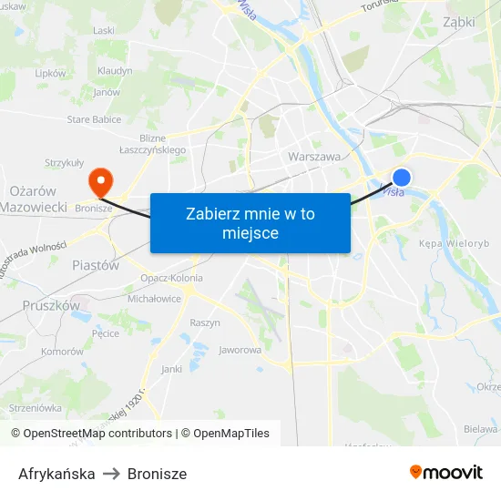 Afrykańska to Bronisze map