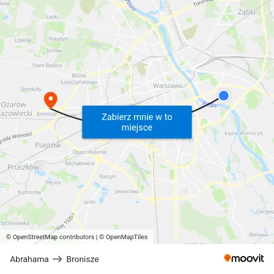 Abrahama to Bronisze map