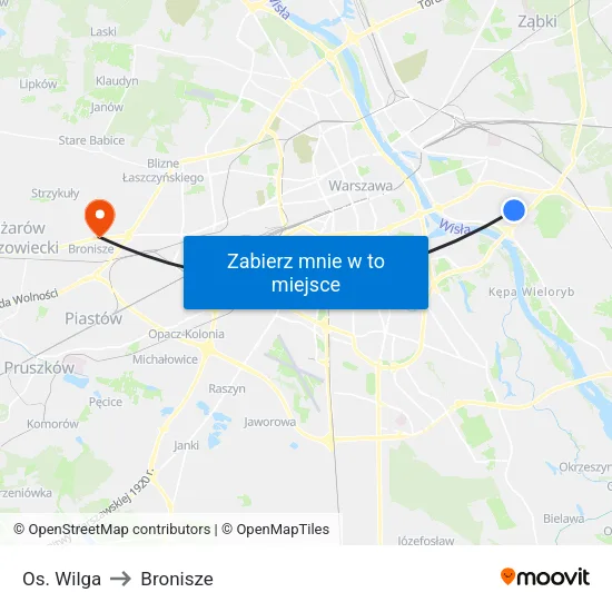 Os. Wilga to Bronisze map