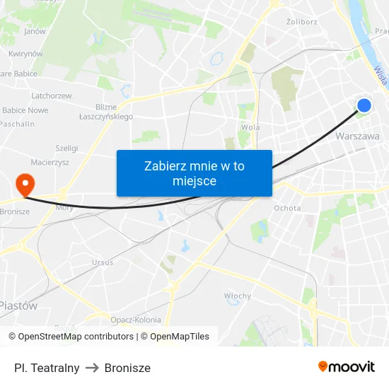 Pl. Teatralny to Bronisze map