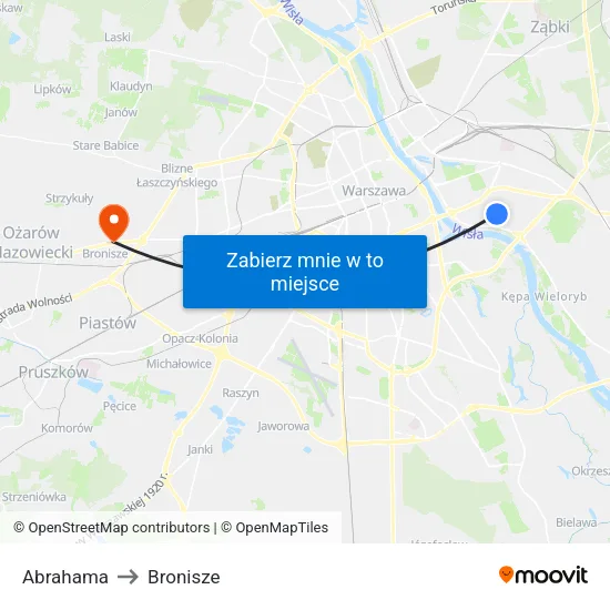 Abrahama to Bronisze map