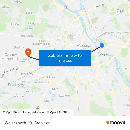 Walecznych to Bronisze map