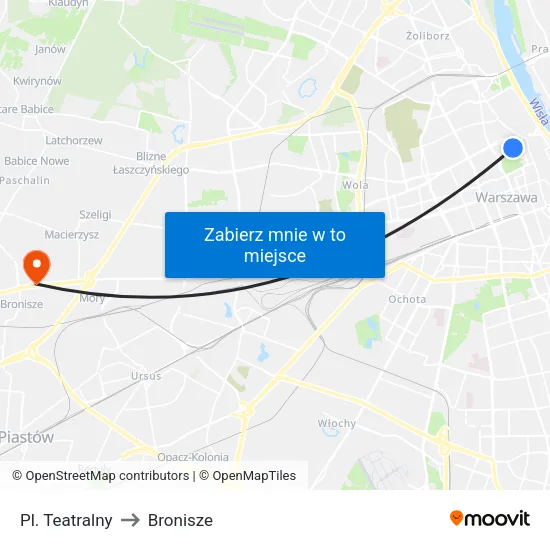 Pl. Teatralny to Bronisze map