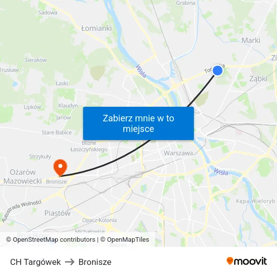 CH Targówek to Bronisze map