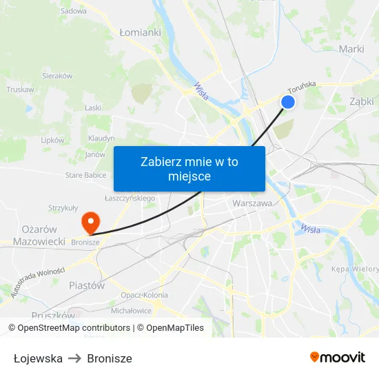 Łojewska to Bronisze map