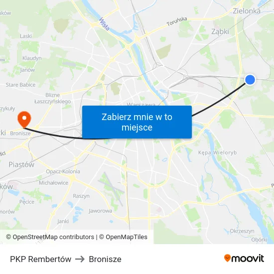 PKP Rembertów to Bronisze map