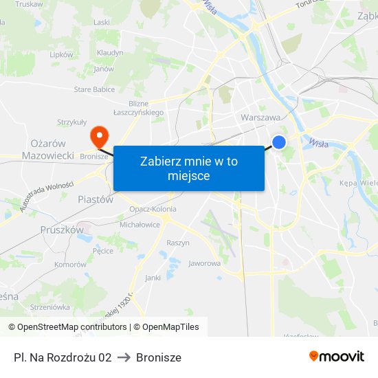 Pl. Na Rozdrożu to Bronisze map