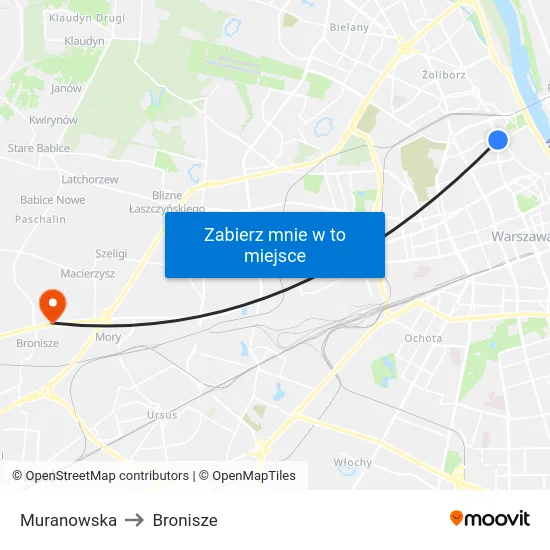 Muranowska to Bronisze map