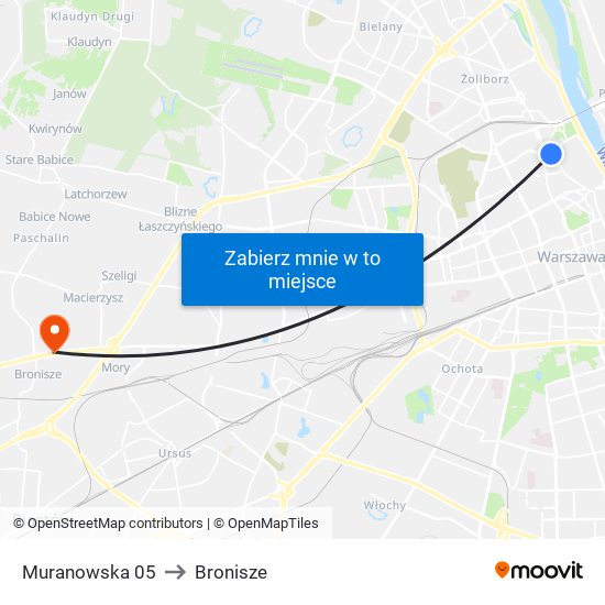 Muranowska 05 to Bronisze map