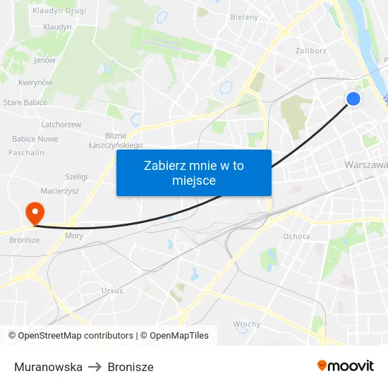 Muranowska to Bronisze map