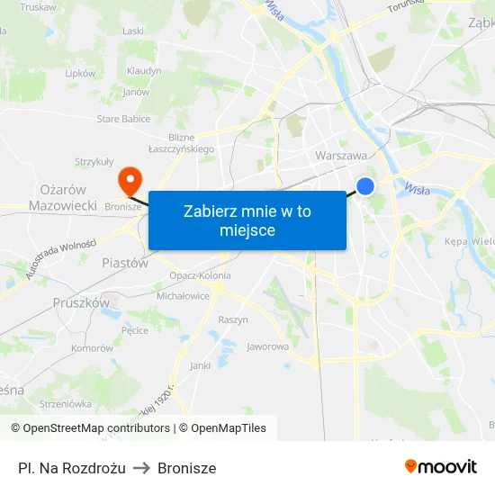 Pl. Na Rozdrożu to Bronisze map