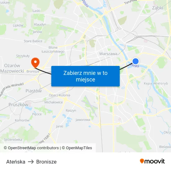 Ateńska to Bronisze map