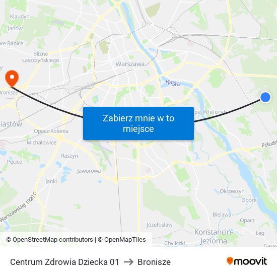 Centrum Zdrowia Dziecka 01 to Bronisze map