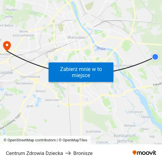 Centrum Zdrowia Dziecka to Bronisze map