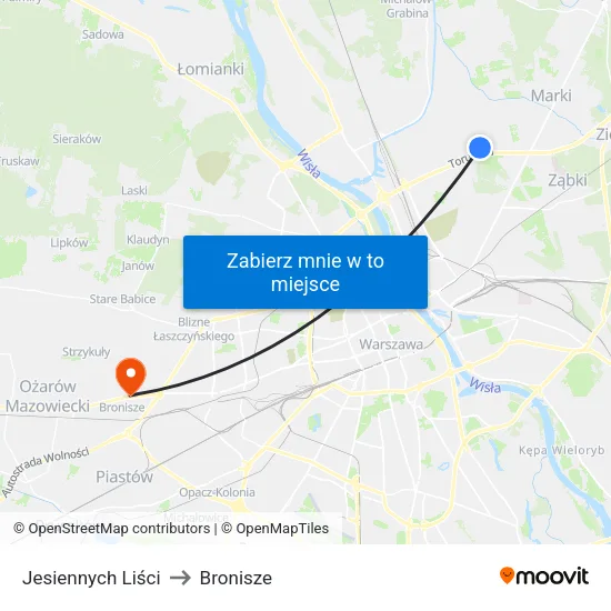 Jesiennych Liści to Bronisze map