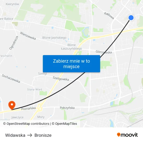 Widawska to Bronisze map