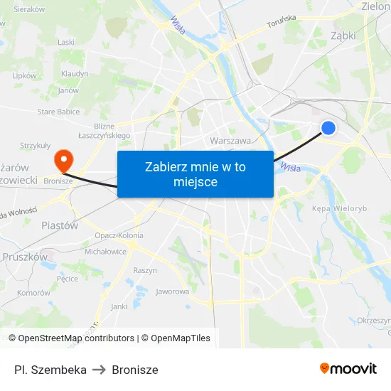 Pl. Szembeka to Bronisze map