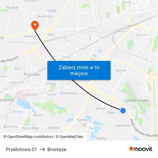 Przelotowa 01 to Bronisze map