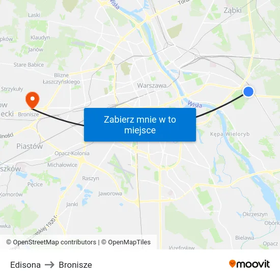 Edisona to Bronisze map