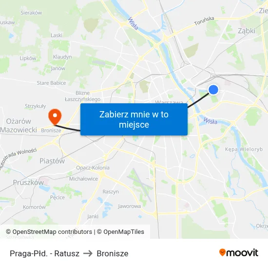 Praga-Płd. - Ratusz to Bronisze map