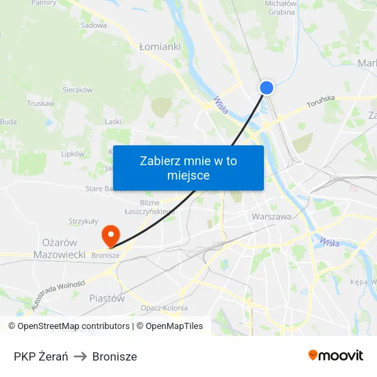 PKP Żerań to Bronisze map