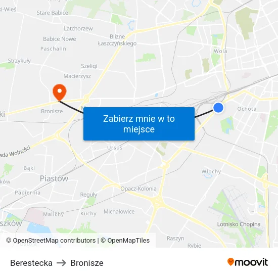 Berestecka to Bronisze map