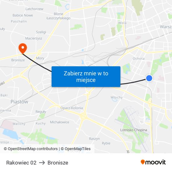 Rakowiec 02 to Bronisze map