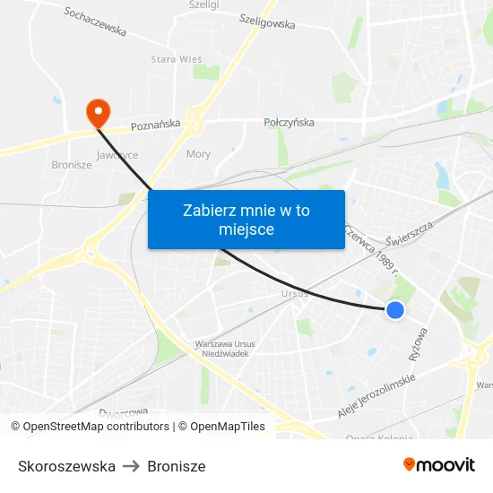 Skoroszewska to Bronisze map