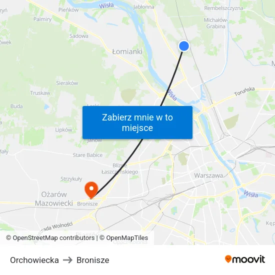 Orchowiecka to Bronisze map