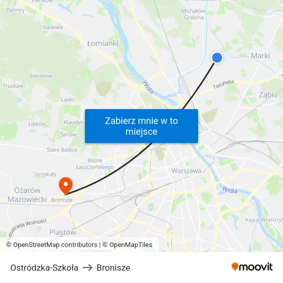 Ostródzka - Szkoła to Bronisze map