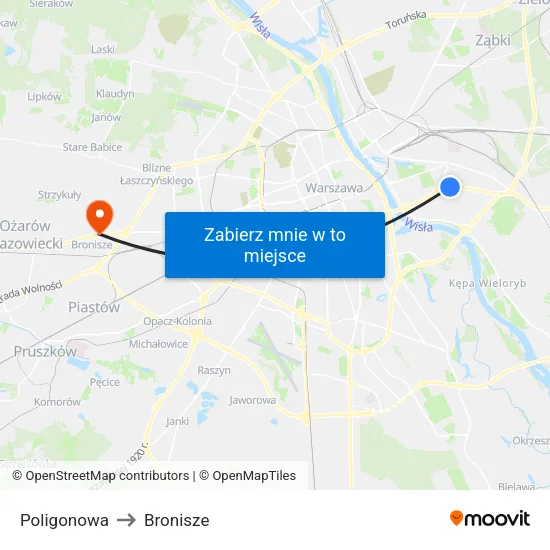Poligonowa to Bronisze map
