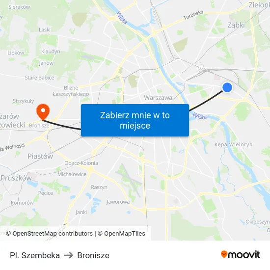 Pl. Szembeka to Bronisze map