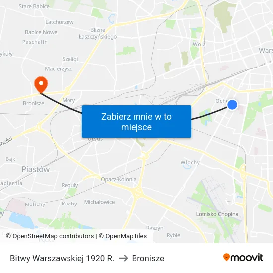 Bitwy Warszawskiej 1920 R. to Bronisze map