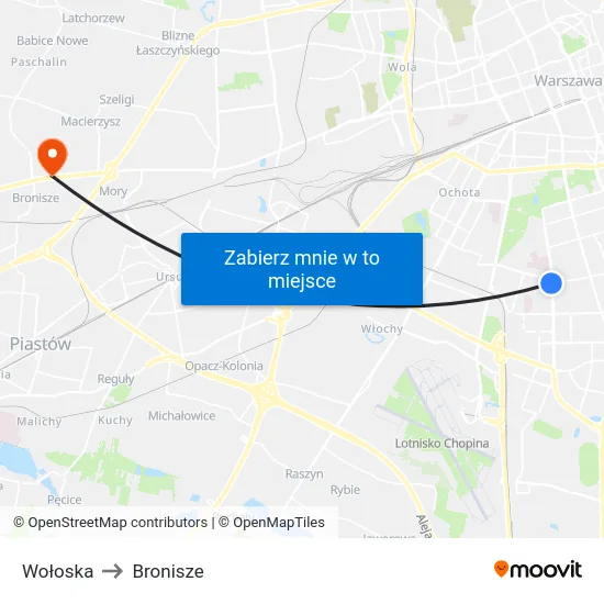 Wołoska to Bronisze map