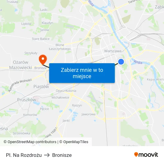 Pl. Na Rozdrożu to Bronisze map