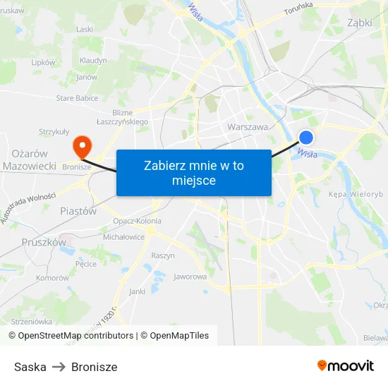 Saska to Bronisze map