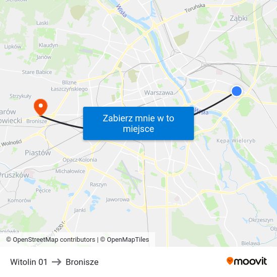 Witolin to Bronisze map