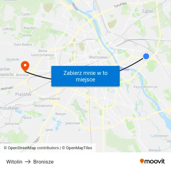 Witolin to Bronisze map