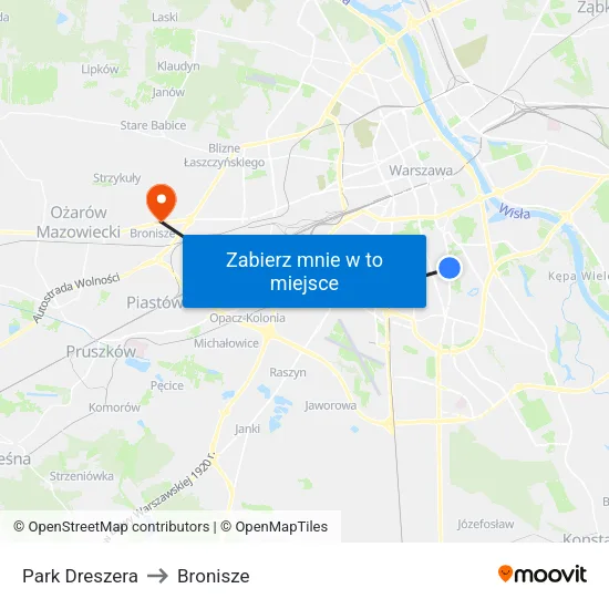 Park Dreszera to Bronisze map
