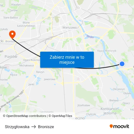 Strzygłowska to Bronisze map