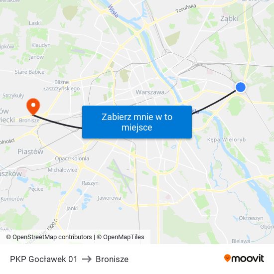 PKP Gocławek 01 to Bronisze map