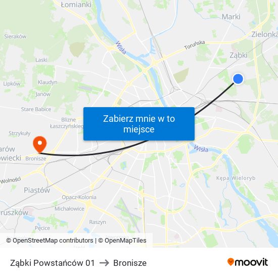 Ząbki Powstańców 01 to Bronisze map