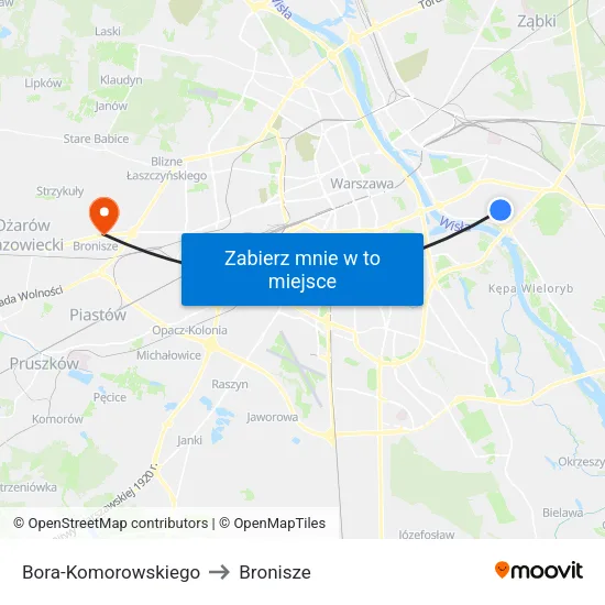 Bora - Komorowskiego to Bronisze map