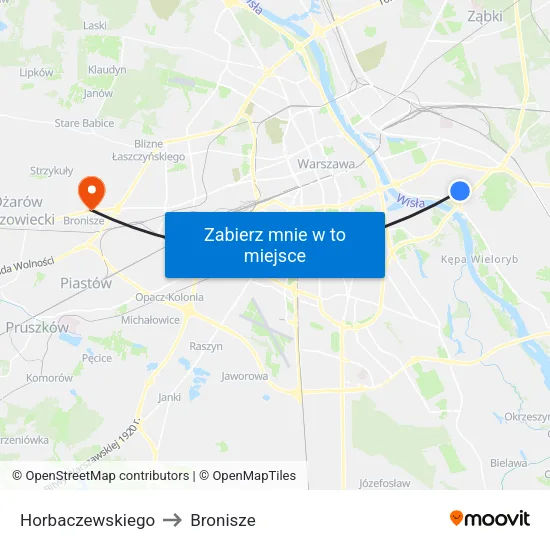 Horbaczewskiego to Bronisze map